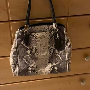 Coach leather faux snake purse
